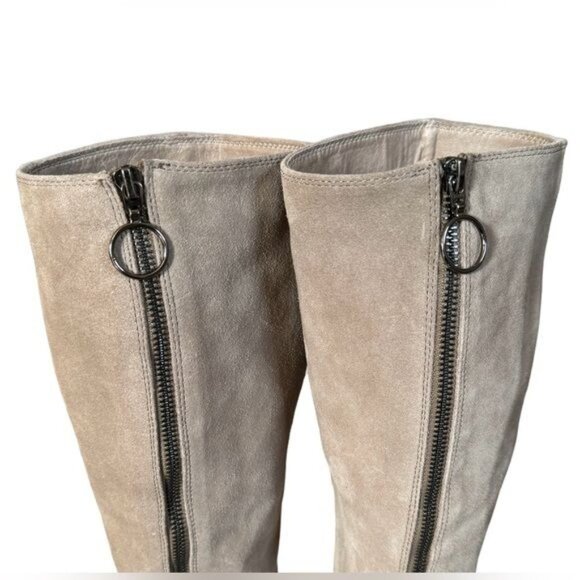 Steve Madden Haydun Block Heel Tall Boots, Taupe Suede Size 10 EUC - Picture 8 of 12